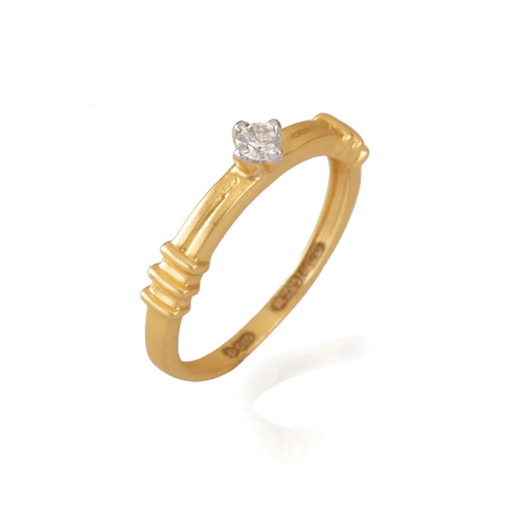18KT (750) Yellow Gold And Diamond Ring For Women