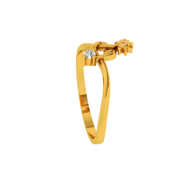 18KT (750) Yellow Gold And Diamond Ring For Women