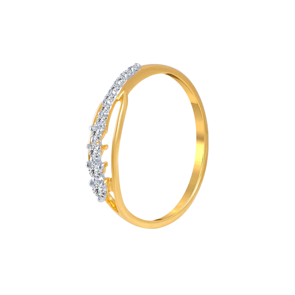 18KT (750) Yellow Gold And Diamond Ring For Women