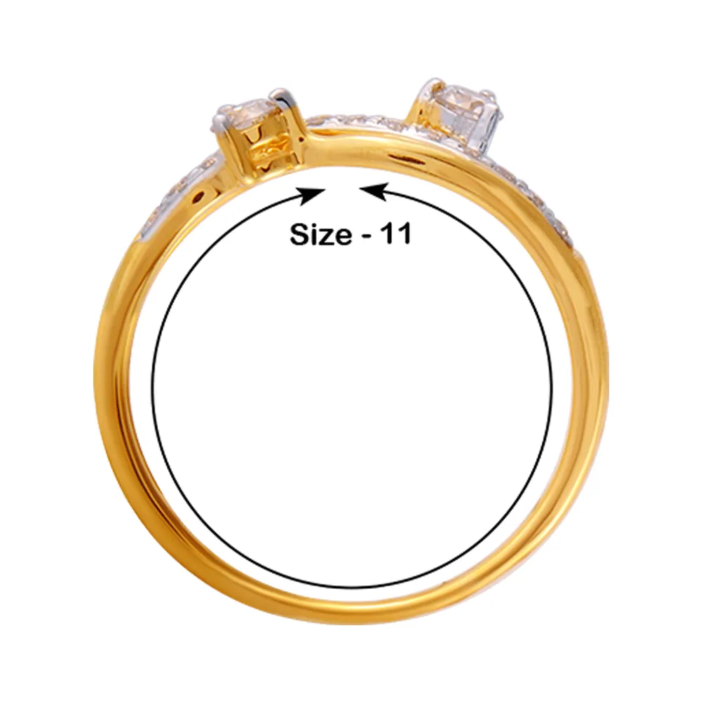 18KT (750) Yellow Gold And Diamond Ring For Women
