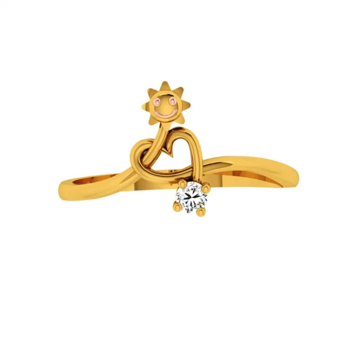 18KT (750) Yellow Gold And Diamond Ring For Women