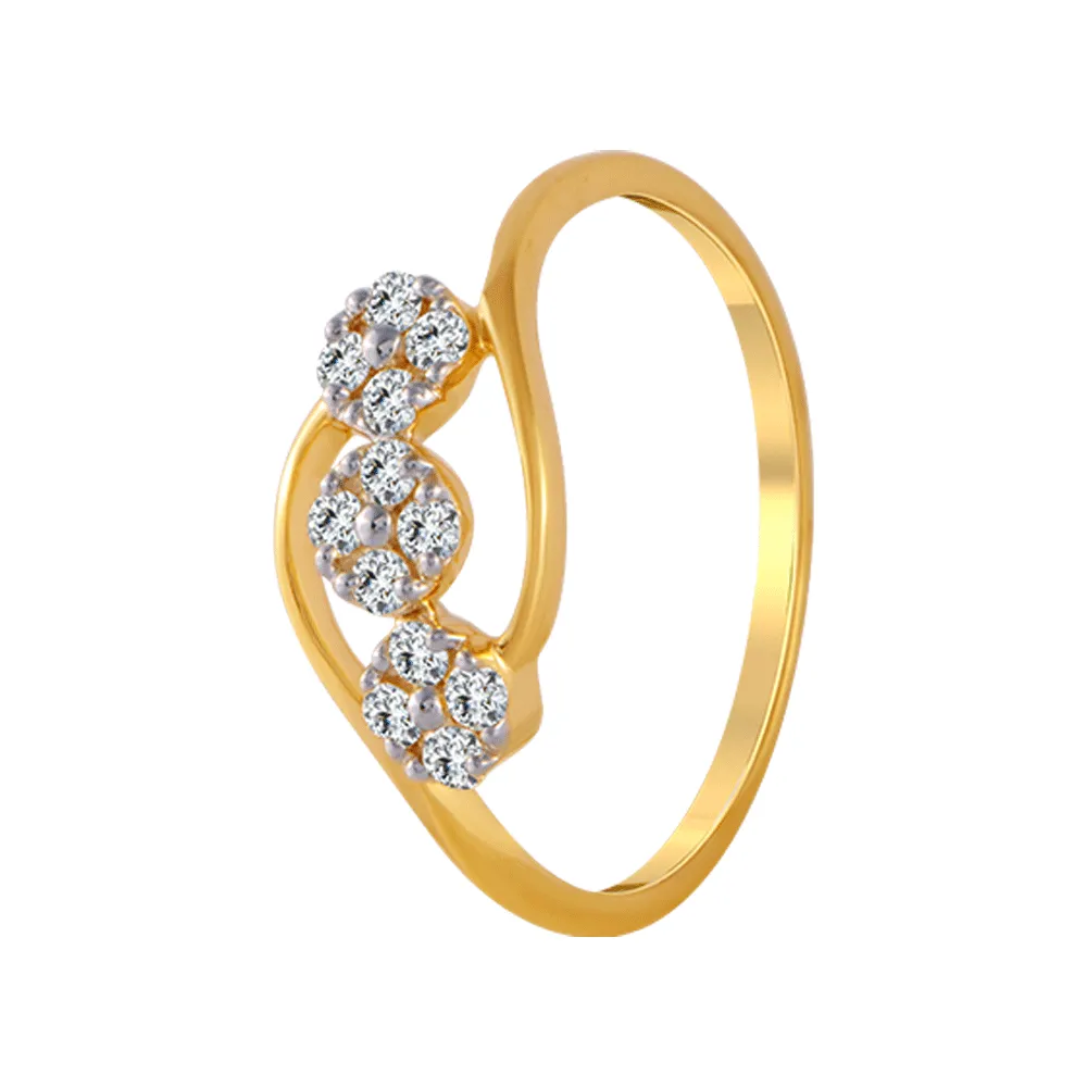 18KT (750) Yellow Gold And Diamond Ring For Women