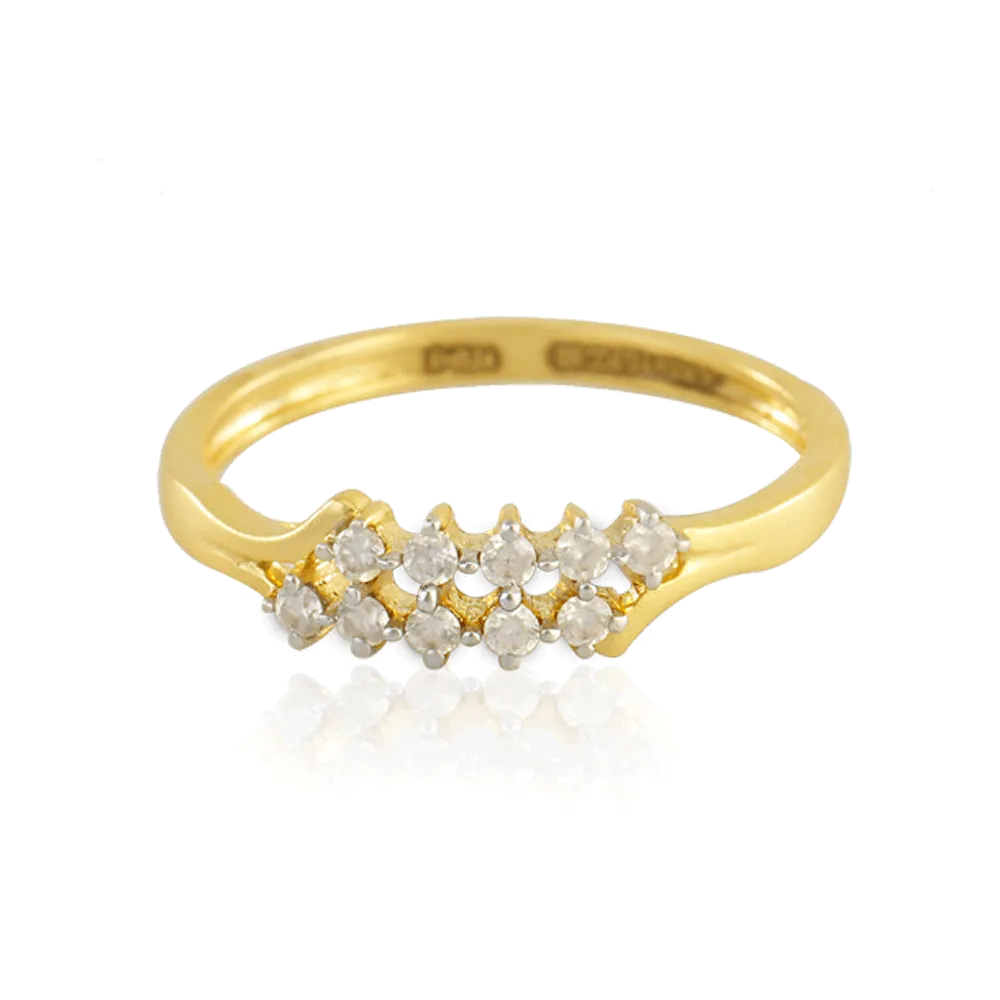 18KT (750) Yellow Gold And Diamond Ring For Women