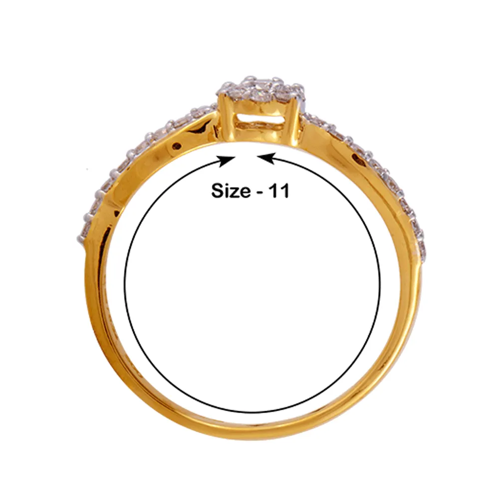 18KT (750) Yellow Gold And Diamond Ring For Women