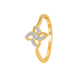 18KT (750) Yellow Gold And Diamond Ring For Women