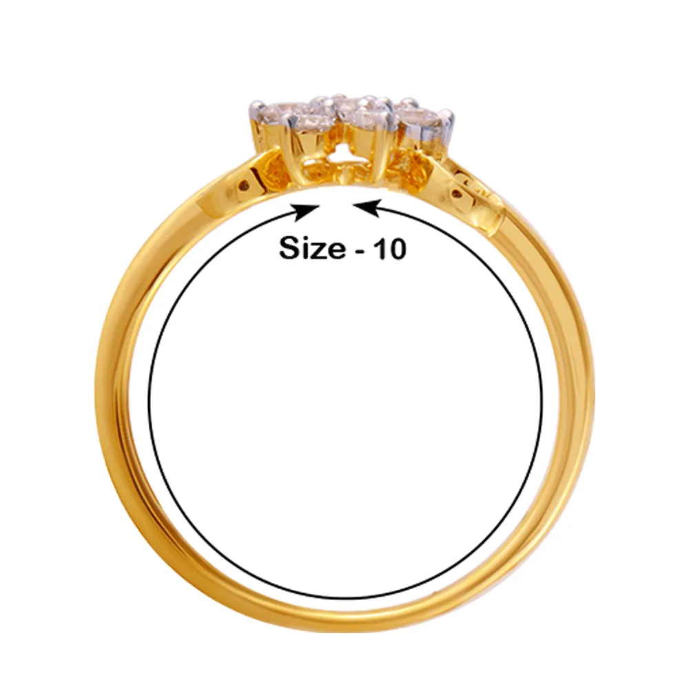 18KT (750) Yellow Gold And Diamond Ring For Women