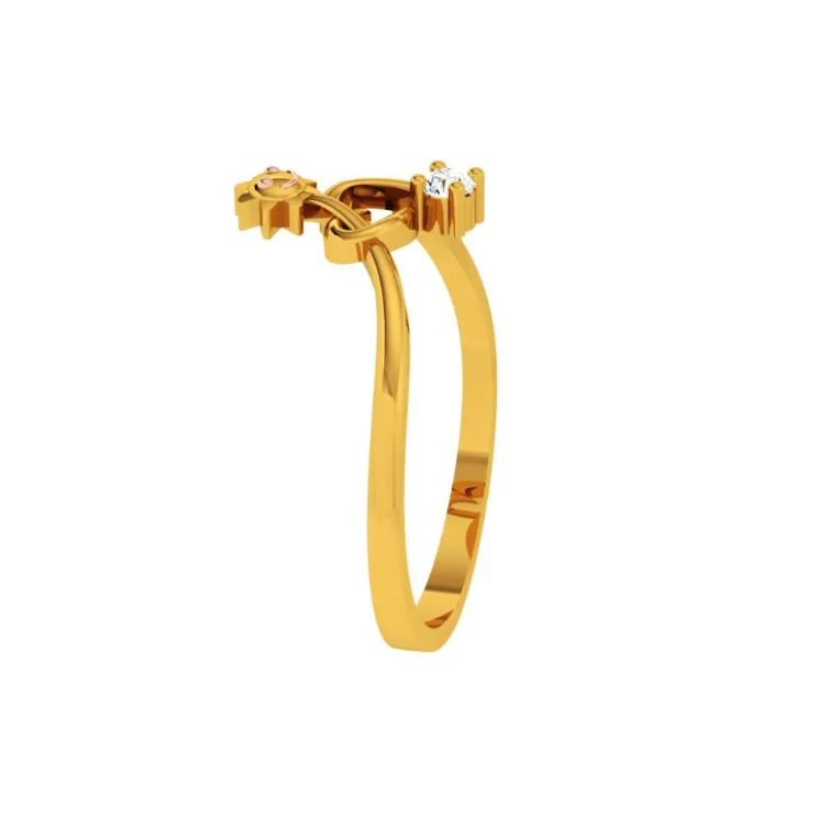 18KT (750) Yellow Gold And Diamond Ring For Women