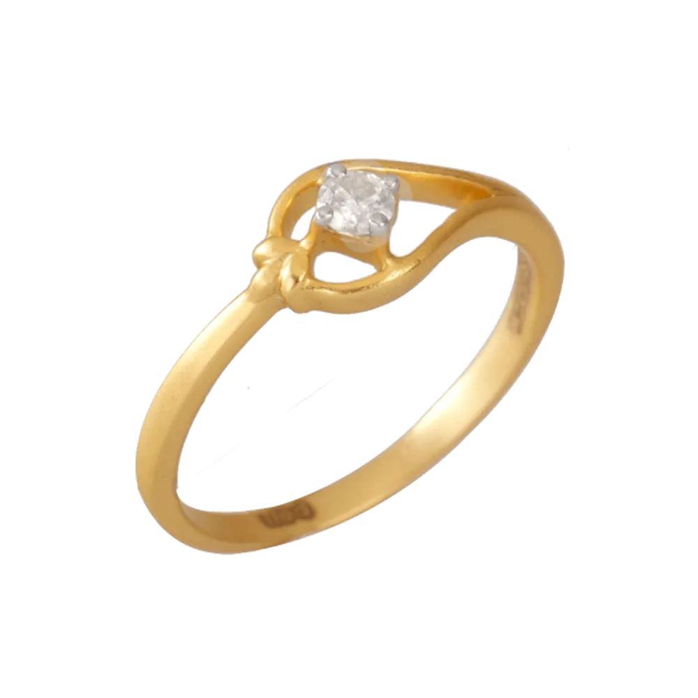 18KT (750) Yellow Gold And Diamond Ring For Women