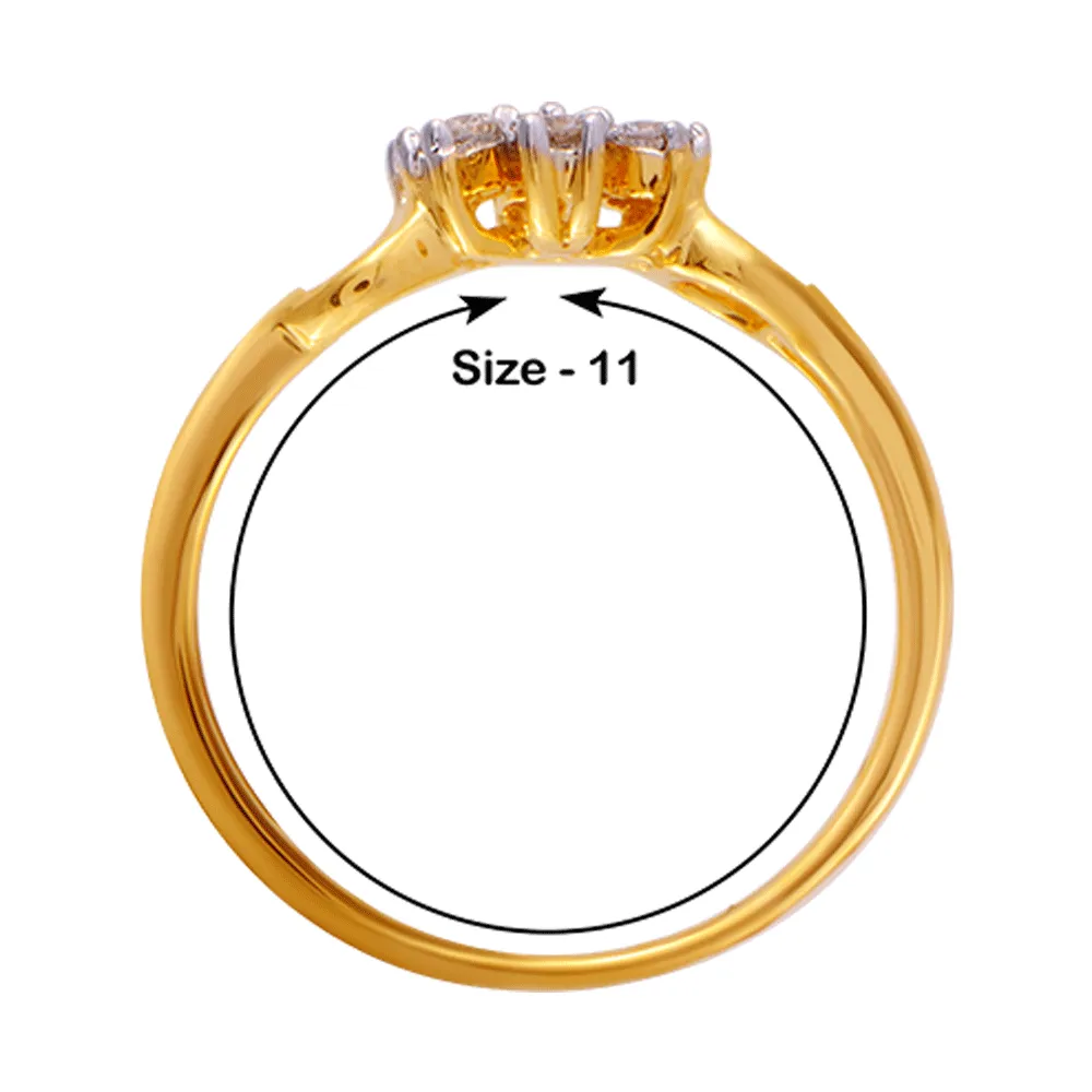 18KT (750) Yellow Gold And Diamond Ring For Women