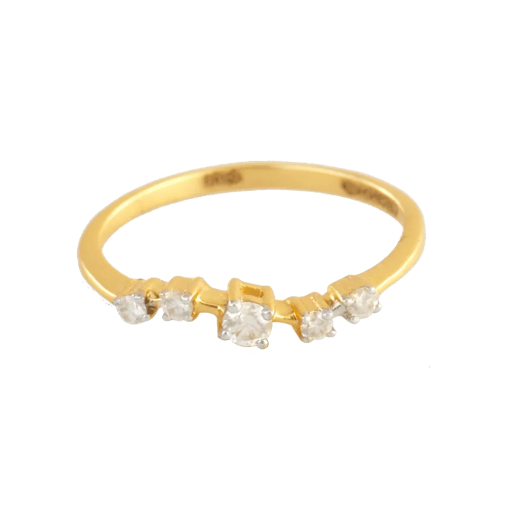 18KT (750) Yellow Gold And Diamond Ring For Women