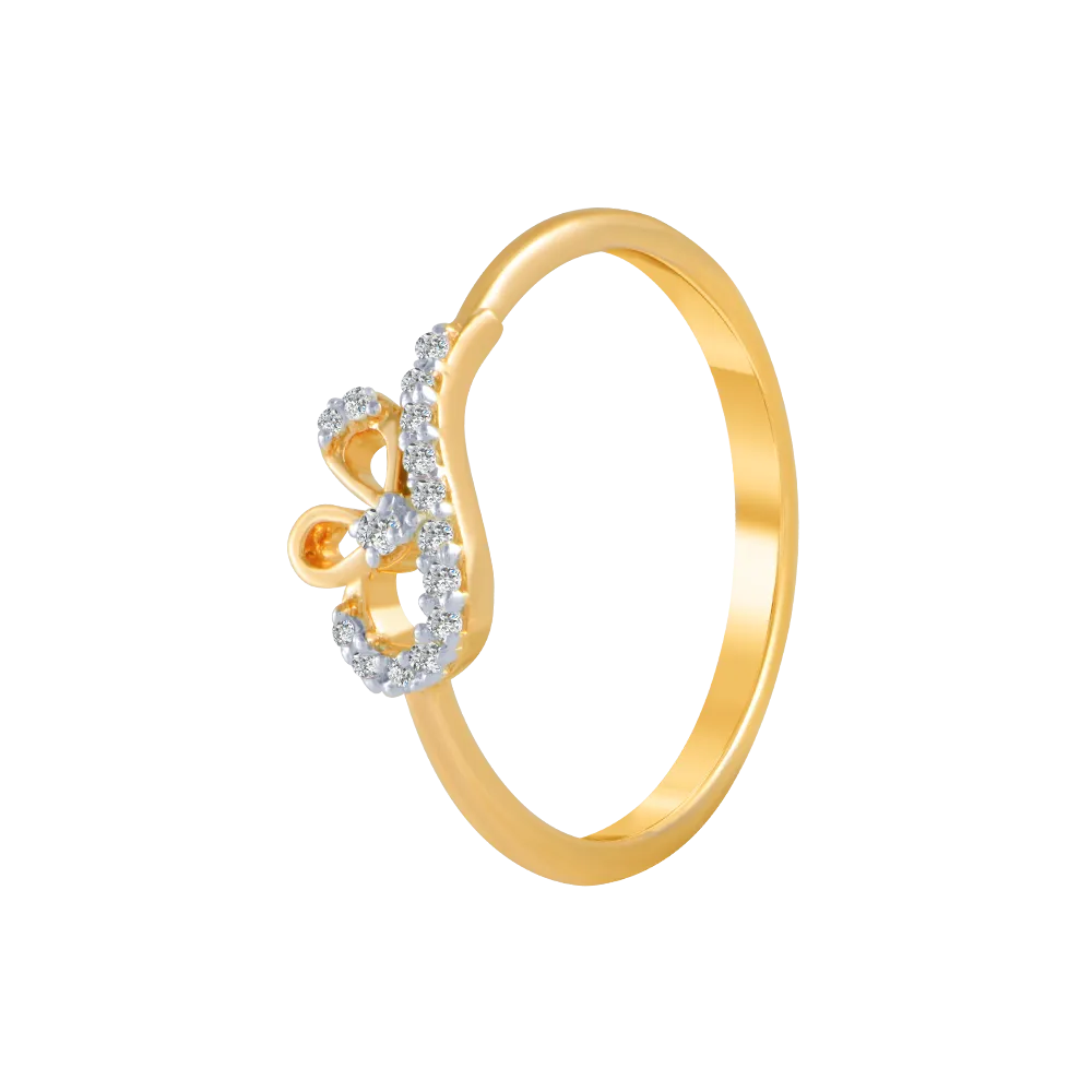 18KT (750) Yellow Gold And Diamond Ring For Women