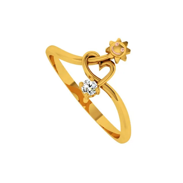 18KT (750) Yellow Gold And Diamond Ring For Women