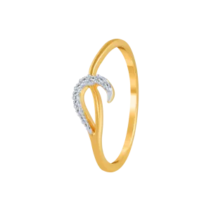 18KT (750) Yellow Gold And Diamond Ring For Women