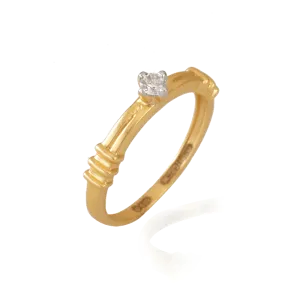 18KT (750) Yellow Gold And Diamond Ring For Women