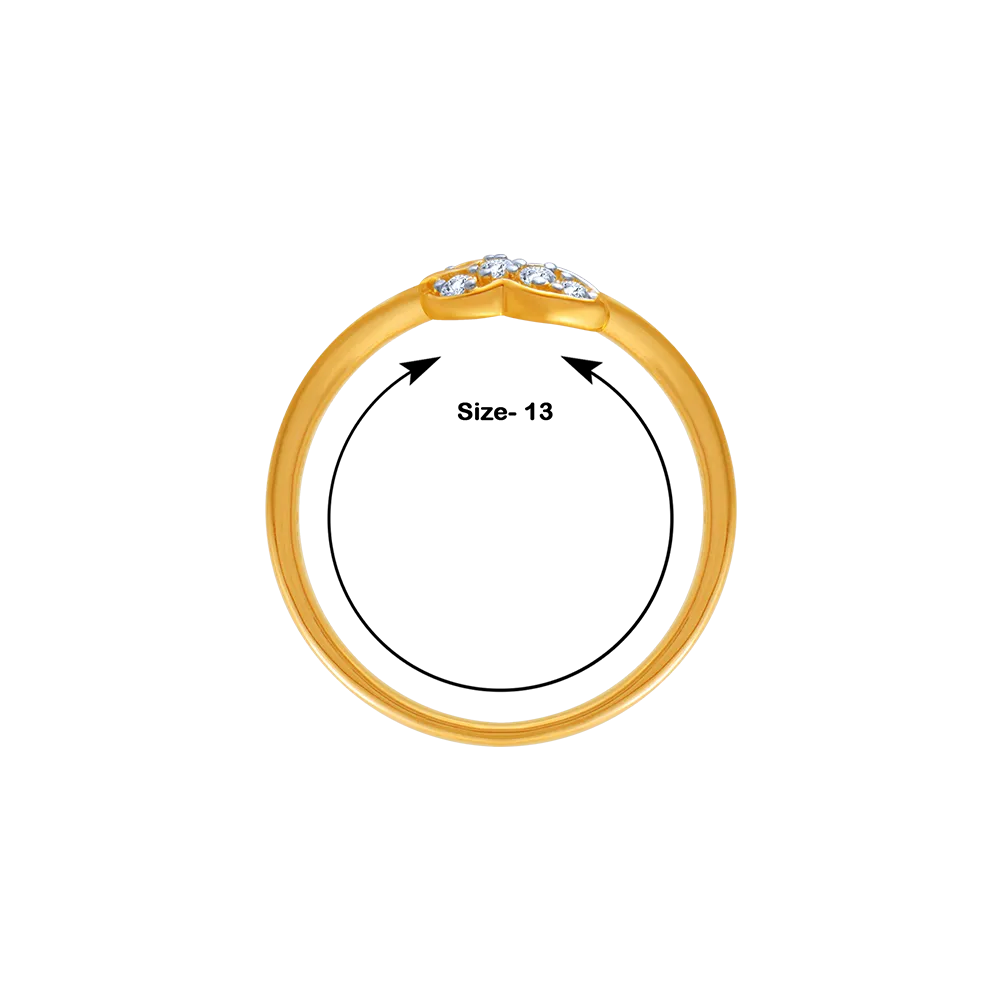 18KT (750) Yellow Gold And Diamond Ring For Women
