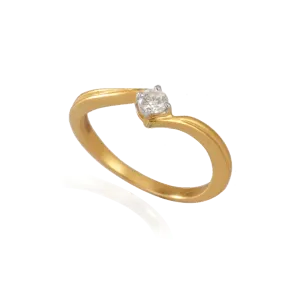 18KT (750) Yellow Gold And Diamond Ring For Women