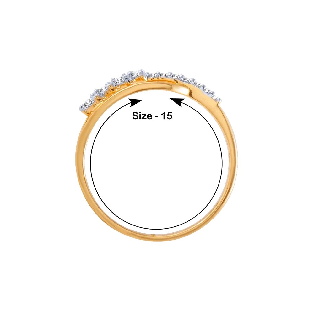 18KT (750) Yellow Gold And Diamond Ring For Women