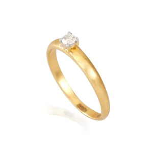 18KT (750) Yellow Gold And Diamond Ring For Women