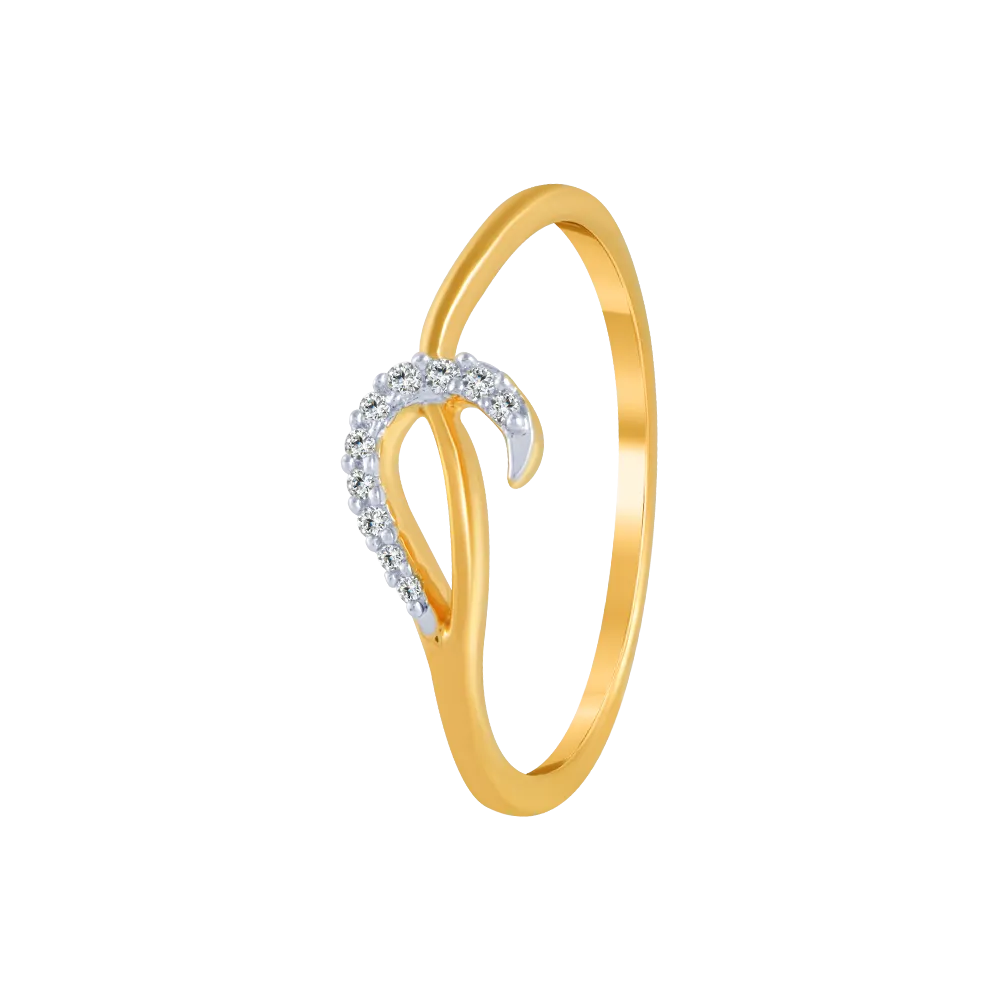 18KT (750) Yellow Gold And Diamond Ring For Women