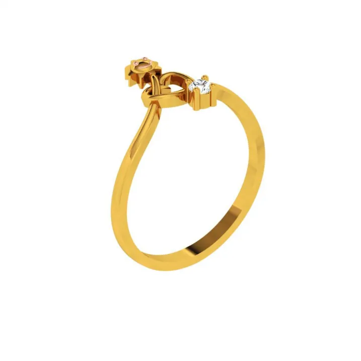 18KT (750) Yellow Gold And Diamond Ring For Women