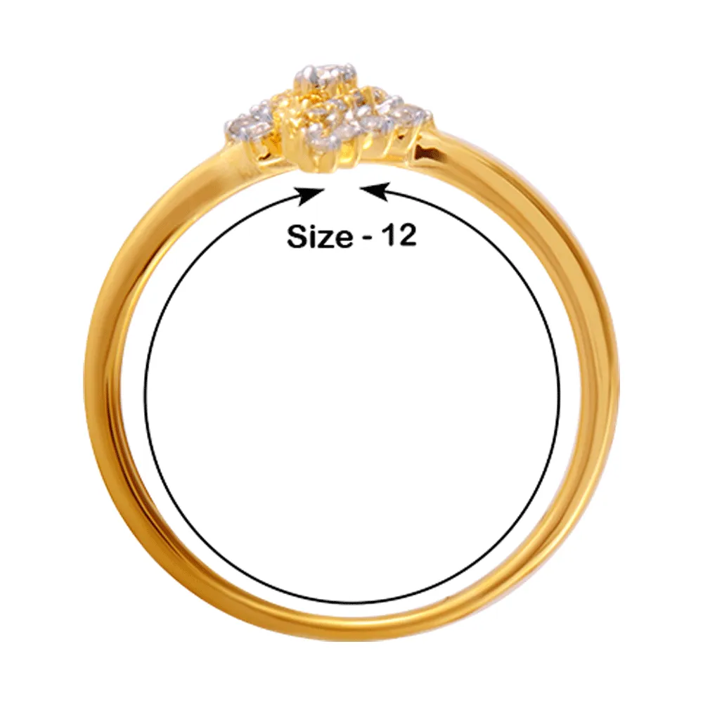 18KT (750) Yellow Gold And Diamond Ring For Women