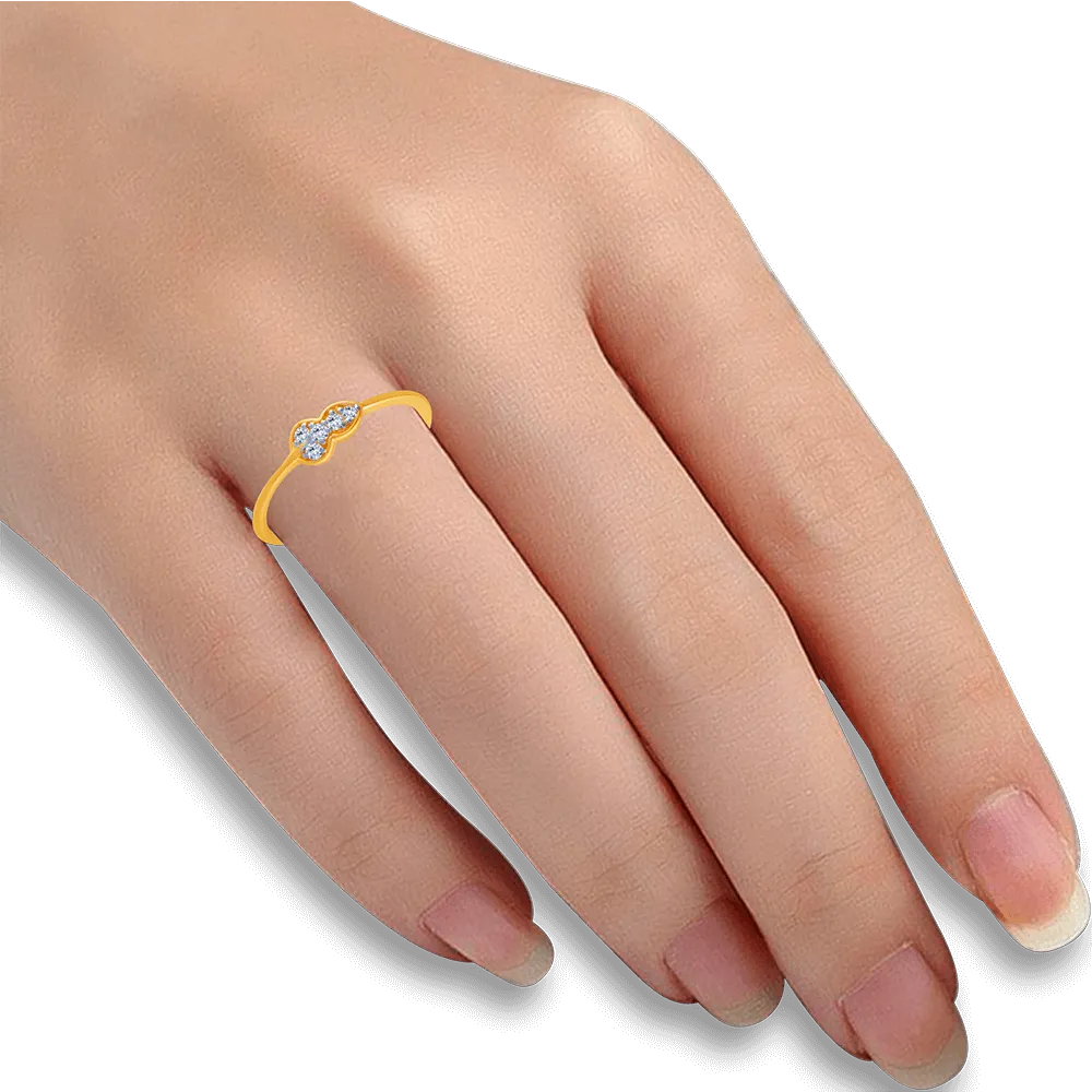 18KT (750) Yellow Gold And Diamond Ring For Women