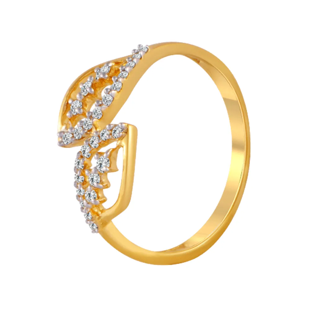 18KT (750) Yellow Gold And Diamond Ring For Women