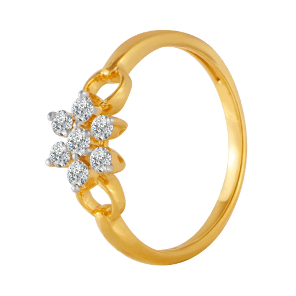 18KT (750) Yellow Gold And Diamond Ring For Women