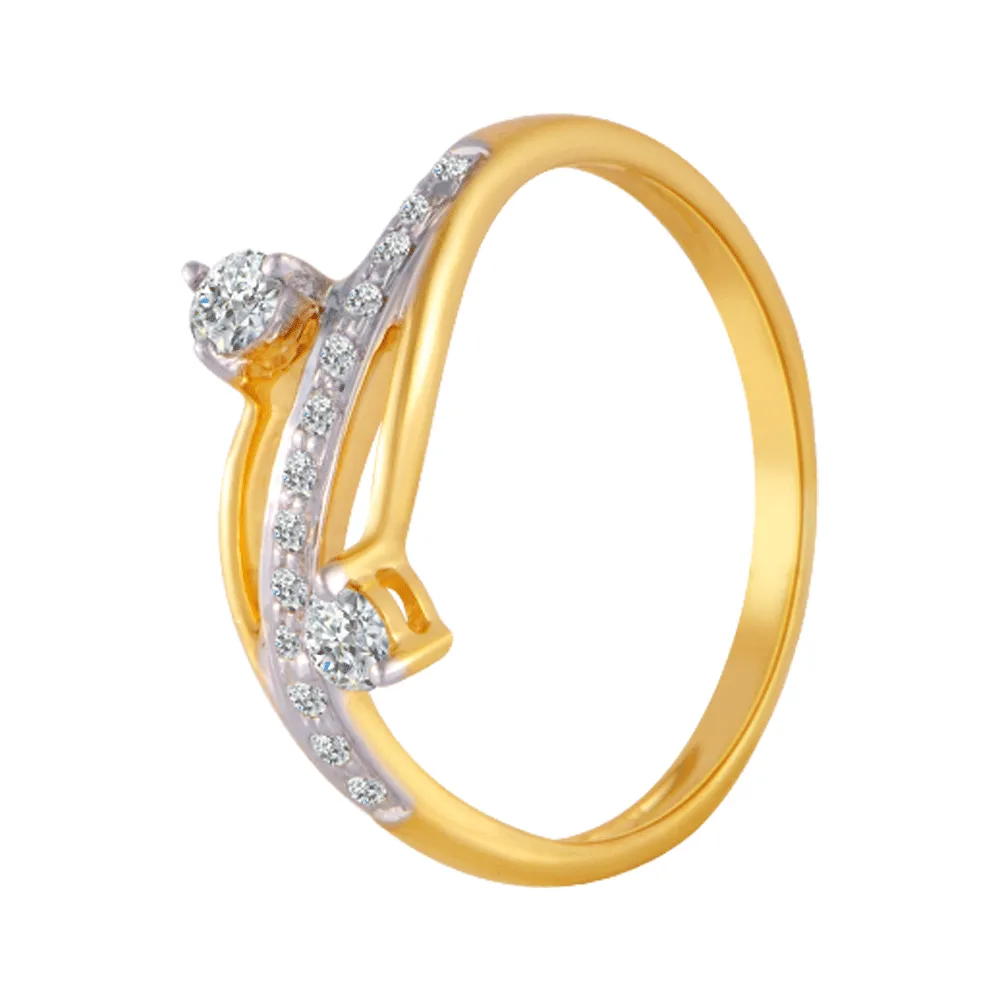 18KT (750) Yellow Gold And Diamond Ring For Women