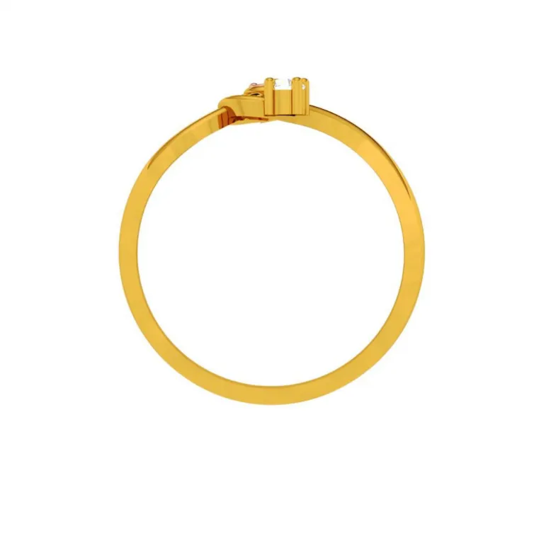 18KT (750) Yellow Gold And Diamond Ring For Women