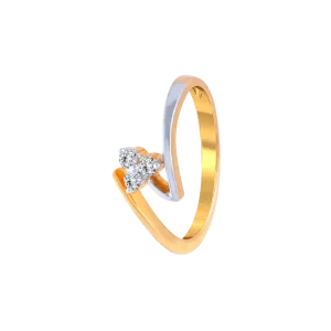 18KT (750) Yellow Gold And Diamond Ring For Women