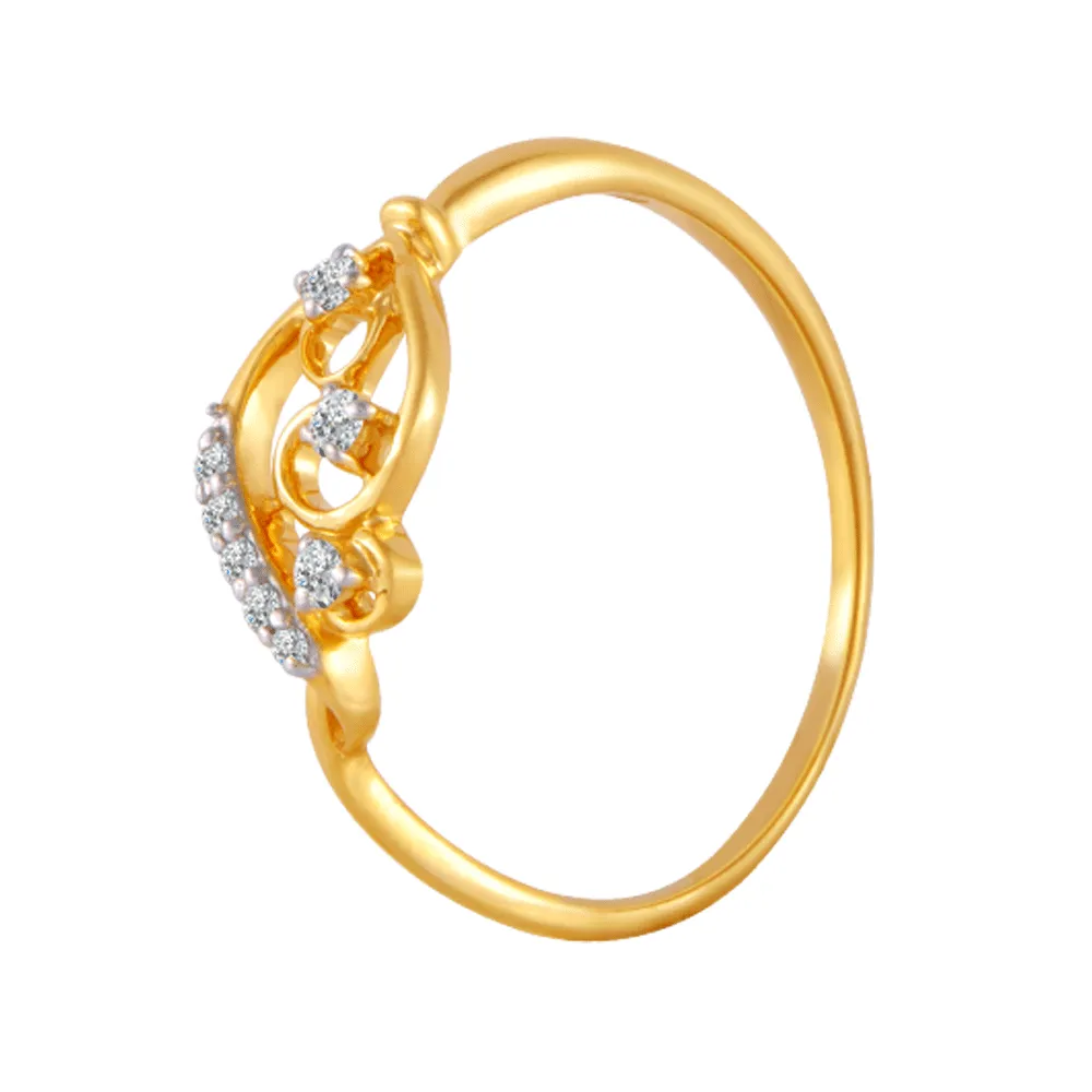 18KT (750) Yellow Gold And Diamond Ring For Women