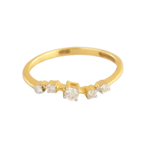 18KT (750) Yellow Gold And Diamond Ring For Women