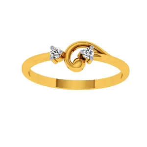 18KT (750) Yellow Gold And Diamond Ring For Women
