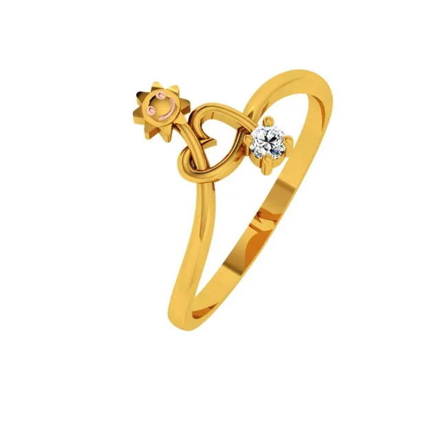 18KT (750) Yellow Gold And Diamond Ring For Women