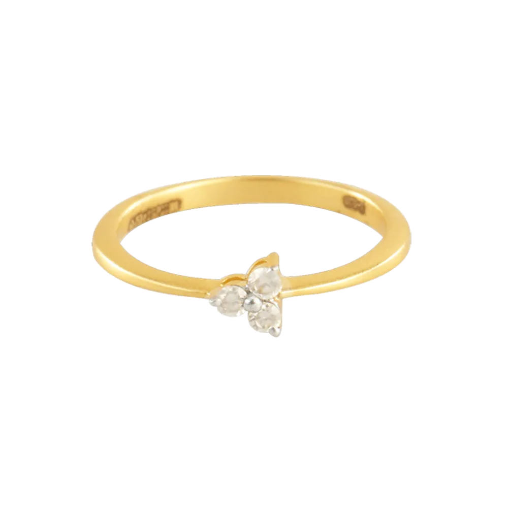 18KT (750) Yellow Gold And Diamond Ring For Women
