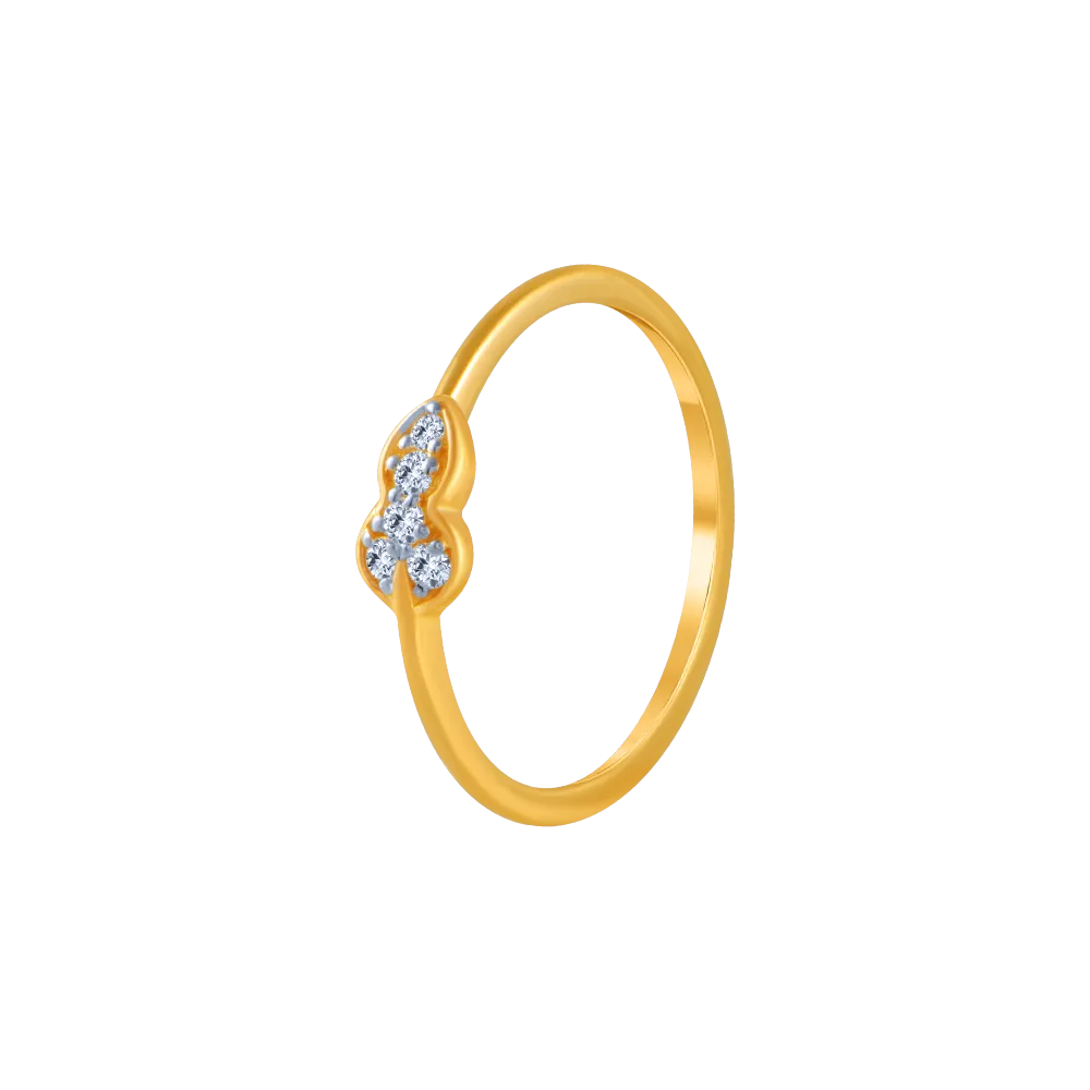 18KT (750) Yellow Gold And Diamond Ring For Women