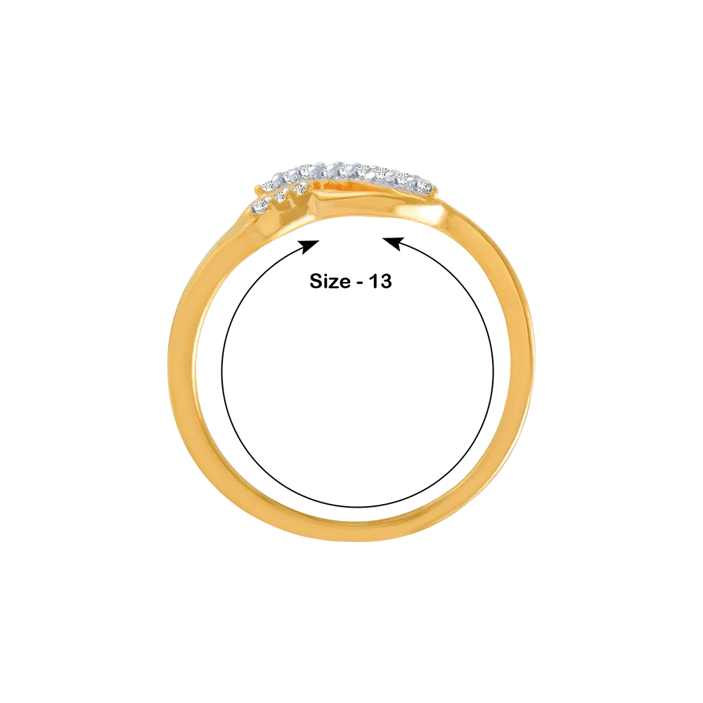 18KT (750) Yellow Gold And Diamond Ring For Women