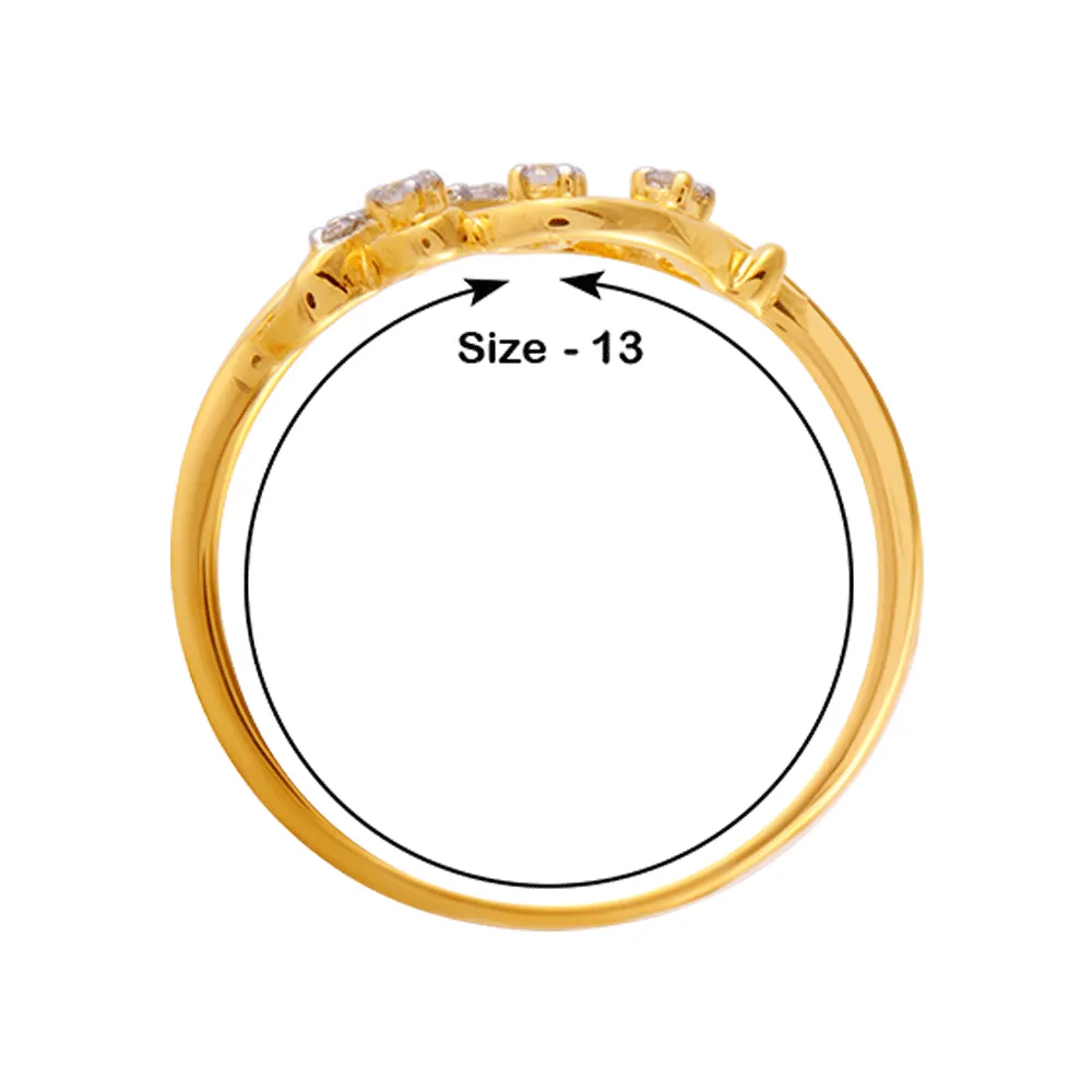 18KT (750) Yellow Gold And Diamond Ring For Women