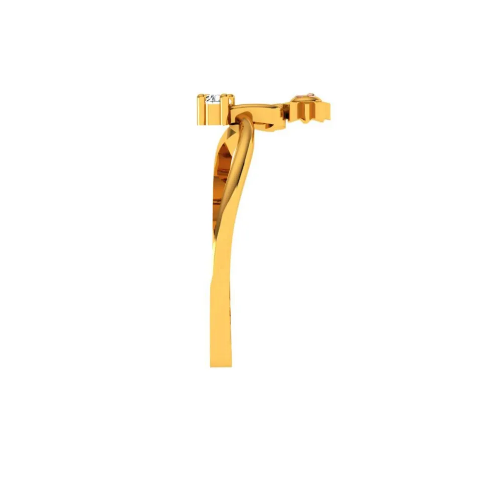 18KT (750) Yellow Gold And Diamond Ring For Women