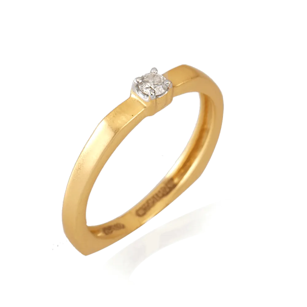 18KT (750) Yellow Gold And Diamond Ring For Women