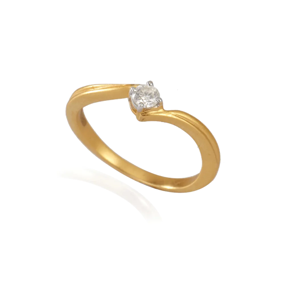 18KT (750) Yellow Gold And Diamond Ring For Women