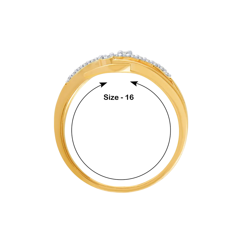 18KT (750) Yellow Gold And Diamond Ring For Women