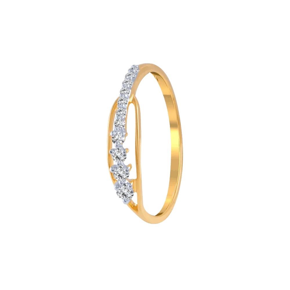 18KT (750) Yellow Gold And Diamond Ring For Women