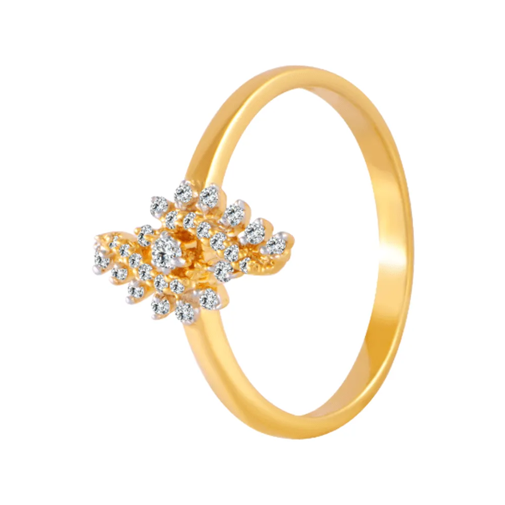 18KT (750) Yellow Gold And Diamond Ring For Women