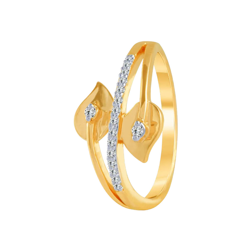 18KT (750) Yellow Gold And Diamond Ring For Women