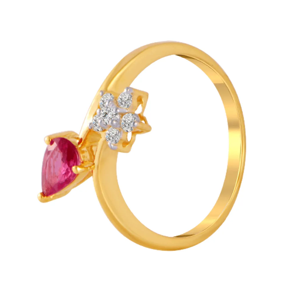 18KT (750) Yellow Gold And Diamond Ring For Women