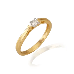 18KT (750) Yellow Gold And Diamond Ring For Women