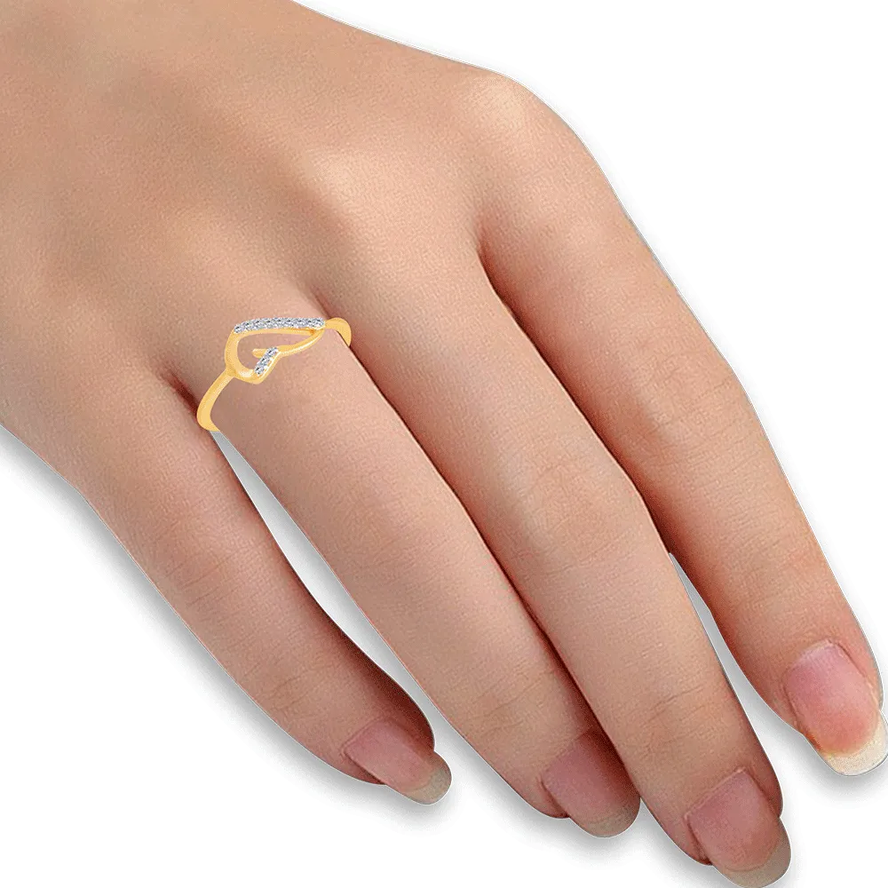 18KT (750) Yellow Gold And Diamond Ring For Women