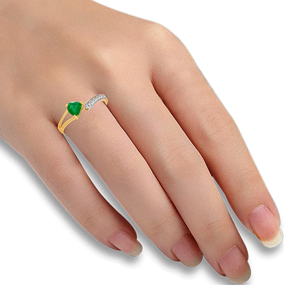 18KT (750) Yellow Gold And Diamond Ring For Women